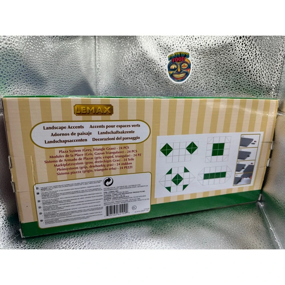 Lemax Plaza System Grey Triangle Grass‎ Landscape Accents 24 Pieces 64109